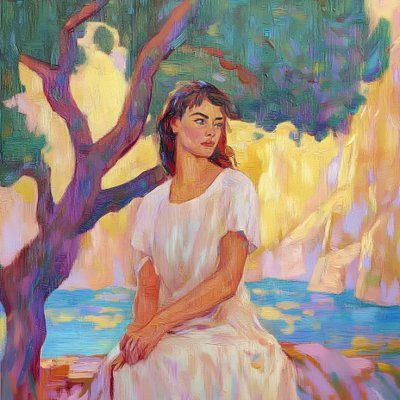 Une femme dans une lumière dorée - Avanesova Elena