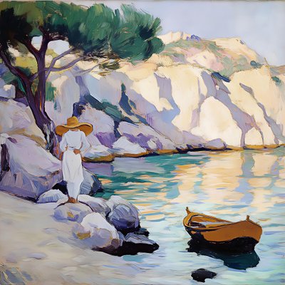 Une femme sur la rive ensoleillée - Avanesova Elena