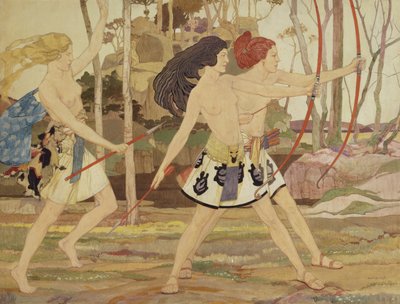 Amazones (aquarelle et tempera sur papier) - Averil Mary Burleigh