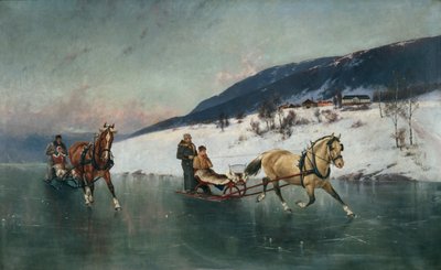 Balade en traîneau sur la glace - Axel Hjalmar Ender