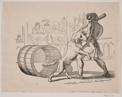 Le combat de Macaire avec le chien - Axel Theodor Kittendorff
