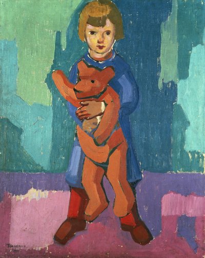 Garçon avec un ours en peluche - Axel Törneman