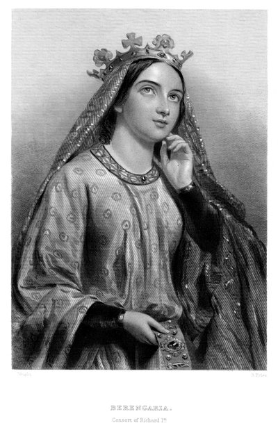 Bérengère de Navarre vers 1164-1230, reine consort du roi Richard I, 19ème siècle - B. Eyles