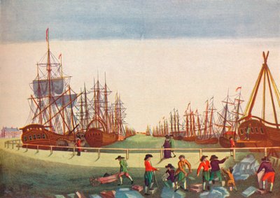 Navires baleiniers à Kingston On Hull, vers 1780 - B. F. Liezel