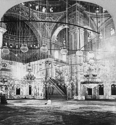 Intérieur, mosquée de Muhammad Ali, Le Caire, Égypte, 1899 - B. L. Singley