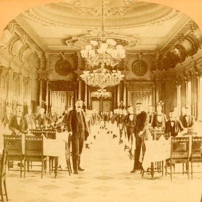 La Grande Salle à manger, Hôtel Windsor, dite la plus belle du monde, Montréal, Canada, 1894 - B. W. Kilburn
