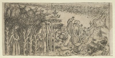 Dante perdu dans la forêt : Échappant et rencontrant Virgile, Chant I, 1481 - Baccio Baldini