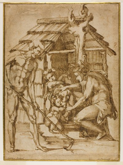 Première famille devant un refuge - Baccio Bandinelli