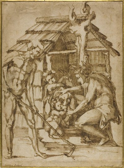 Première famille devant un abri, 1547-48 - Baccio Bandinelli