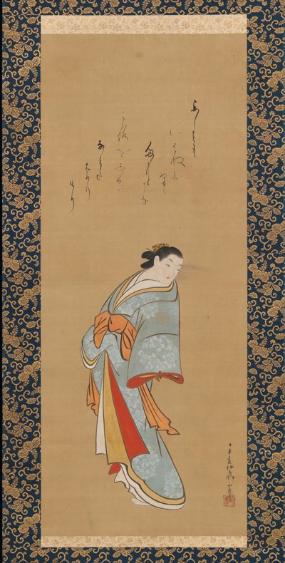 Courtisane debout, probablement années 1720 - Baioken Eishun