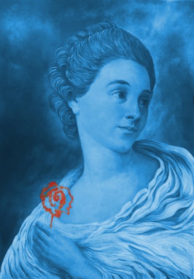 Portrait bleu, rose rouge - Balazs Solti