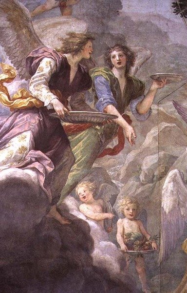 Christ servi par des anges (détail) - Baldassare  Franceschini