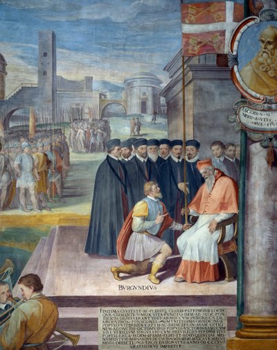 Bernard de Coucy, recteur du Patrimoine, donnant à la ville de Viterbe l