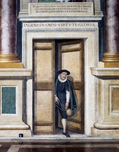Fausse porte (16e siècle), fresque, mur sud de la Salle Royale, Hôtel de Ville, Rome, Latium, Italie - Baldassare Croce