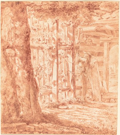 Rencontre près de la clôture du jardin - Balthasar Anton Dunker