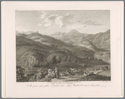 Vue de Cantalupo et Bardella anc. Mandela (Suite de VI vues des Environs de Rome) - Balthasar Anton Dunker