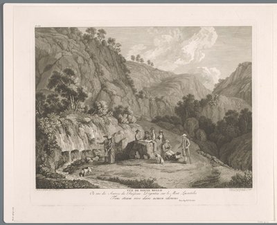 Vue de la source près de Monti Lucretili (Suite de VI vues des Environs de Rome) - Balthasar Anton Dunker
