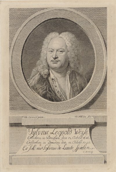 Portrait de Sylvius Leopold Weiss 1686-1750, 1750 - Balthasar Denner