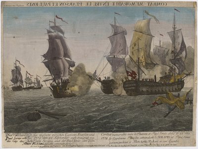 Combat mémorable entre le Pearson et Paul Jones..., c.1780 - Balthasar Friedrich Leizelt