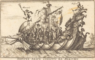 Anfione Argon conduit par Mercure - Balthasar Moncornet after Remigio Cantagallina