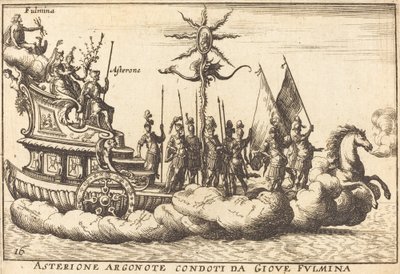 Asterione Argonote condoti da Giove Fulmina - Balthasar Moncornet after Remigio Cantagallina