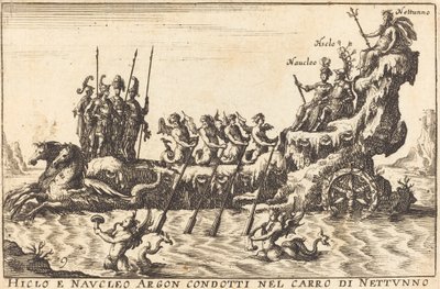 Hiclo et Naucleo Argon conduits dans le char de Neptune - Balthasar Moncornet after Remigio Cantagallina