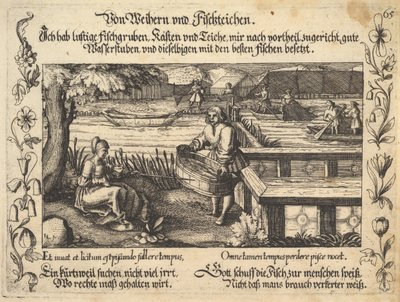 Von Weihern und Fischteichen, illustration de Pétrarque, Gluck und Ungluck Spiegel, figur..., 1652 - Balthasar Schwan