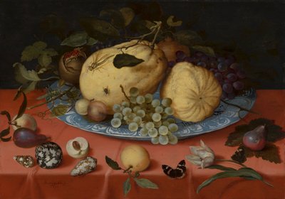Nature morte aux fruits avec coquillages et tulipe - Balthasar van der Ast