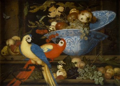 Nature morte de fruits avec deux perroquets - Balthasar van der Ast
