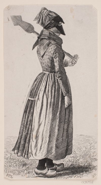 Femme creusant une tranchée de Fanø - Balzer Dahl