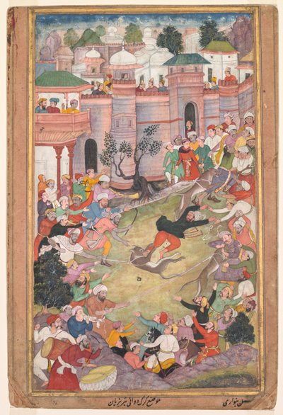 Le jeu de la course au loup à Tabriz, d