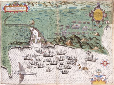 Vue-plan de Santiago, Îles du Cap-Vert, montrant l