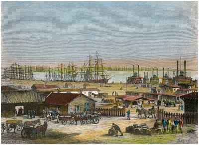 Mississippi River, La Nouvelle-Orléans, Louisiane, États-Unis, c1880 - Barbant