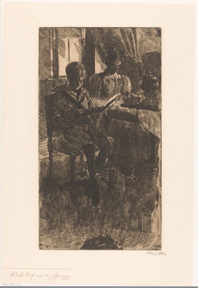 F. Leith Ross avec la demoiselle - Barbara Elisabeth van Houten (signed by artist)