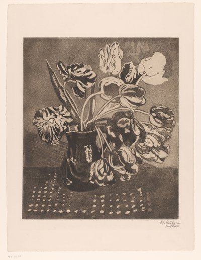 Tulipes dans une cruche - Barbara Elisabeth van Houten (signed by artist)