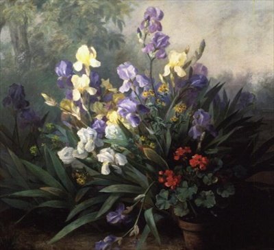 Paysage floral avec des iris - Barbara Koch