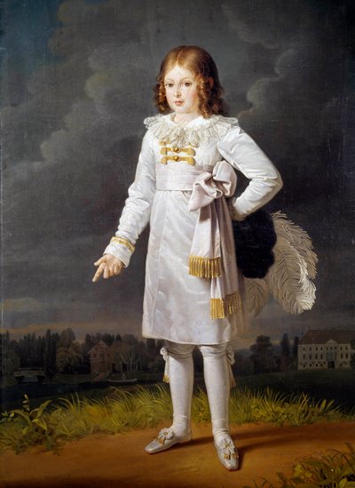 Portrait en pied de Frédéric Napoléon, Prince Bacciochi (1814-1833). Peinture par Barbara Kraft 1819 - Barbara Krafft