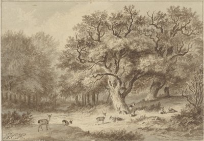 Paysage forestier avec des cerfs - Barend Cornelis Koekkoek