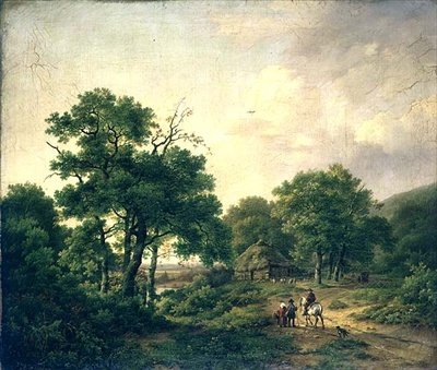 Paysage boisé avec figures - Barend Cornelis Koekkoek