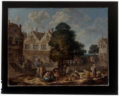 Une paire de scènes de village - Barend Hendrik Thier