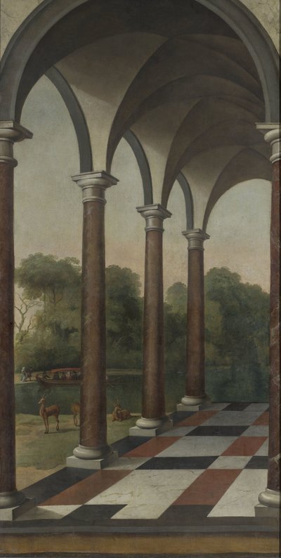 Colonnade donnant sur un parc - Barent Fabritius (attributed to)
