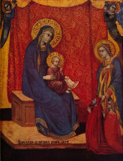 La Madone en majesté et deux donateurs en adoration, 1374 - Barnaba da Modena