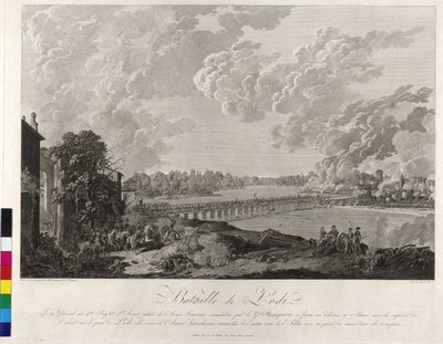 Bataille de Lodi 1796 (gravure sur cuivre) - Baron Louis Albert Bacler d