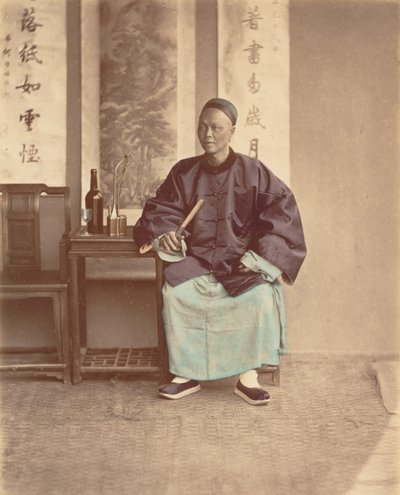 [Femme chinoise assise avec éventail], 1870s - Baron Raimund von Stillfried