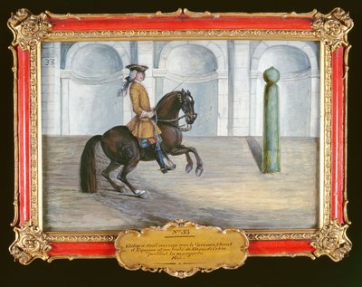 No. 33 Un cheval espagnol de la Haute École Espagnole exécutant un mouvement de dressage - Baron Reis Eisenberg