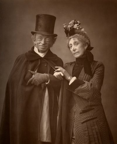 Acteurs américains James Lewis et Ann Gilbert dans A Night Off, 1886 - Barraud