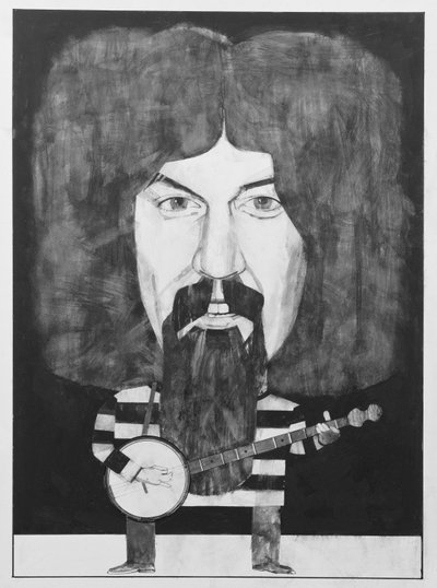 Portrait de Billy Connolly, illustration pour The Listener, 1970s - Barry Fantoni