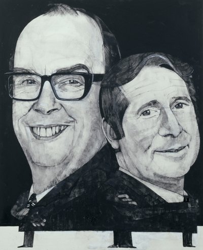 Portrait de Morecambe et Wise, illustration pour The Listener, 1970s - Barry Fantoni