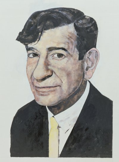 Portrait de Walter Matthau, illustration pour The Daily Mirror Colour Supplement, 1964 - Barry Fantoni