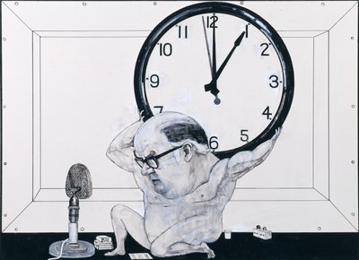 Portrait de William Hardcastle, illustration pour The Radio Times, 1970s - Barry Fantoni